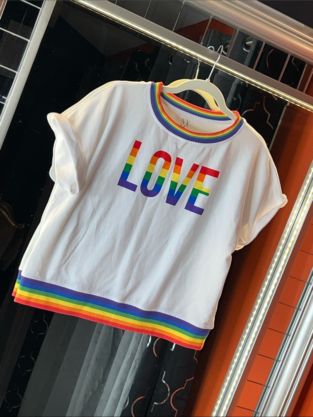 NY&CO "LOVE" Rainbow Pride Knit Top 🌈